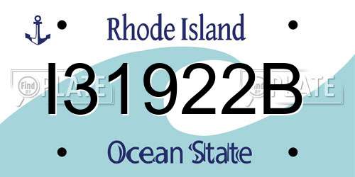 I31922B Rhode Island License Plate