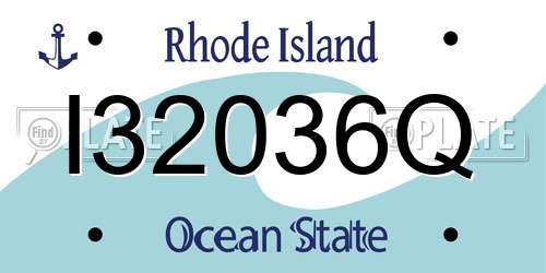I32036Q Rhode Island License Plate