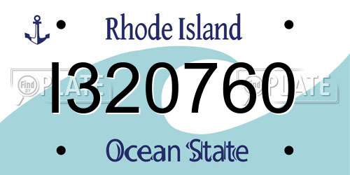 I320760 Rhode Island License Plate
