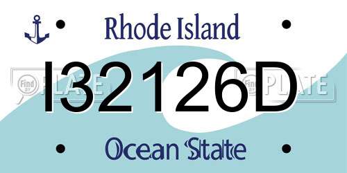 I32126D Rhode Island License Plate