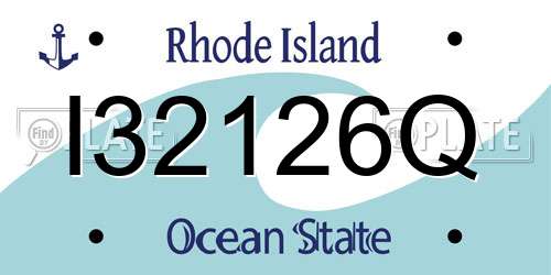 I32126Q Rhode Island License Plate