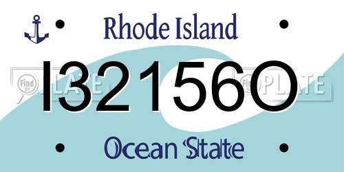I32156O Rhode Island License Plate