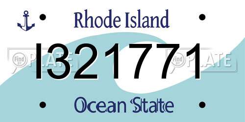 I321771 Rhode Island License Plate