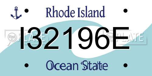 I32196E Rhode Island License Plate