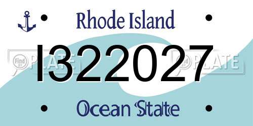 I322027 Rhode Island License Plate