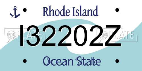 I32202Z Rhode Island License Plate