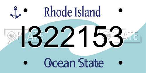 I322153 Rhode Island License Plate