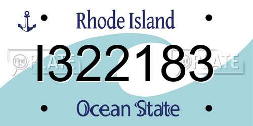 I322183 Rhode Island License Plate