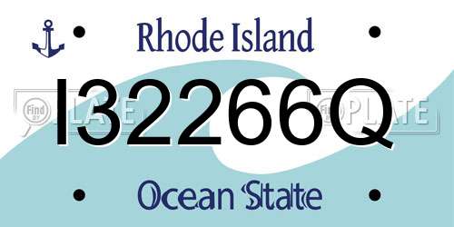 I32266Q Rhode Island License Plate