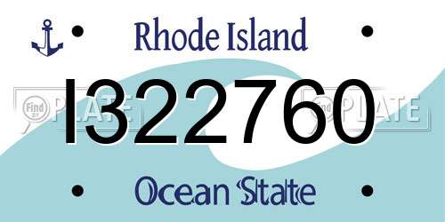 I322760 Rhode Island License Plate