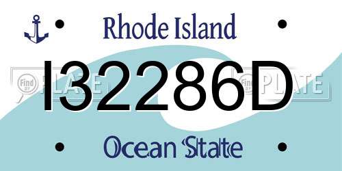 I32286D Rhode Island License Plate