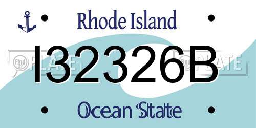 I32326B Rhode Island License Plate