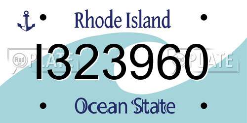I323960 Rhode Island License Plate