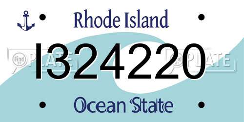 I324220 Rhode Island License Plate