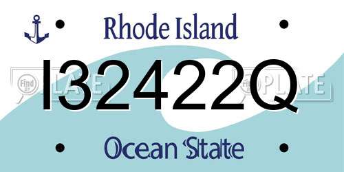 I32422Q Rhode Island License Plate