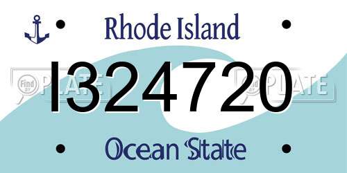 I324720 Rhode Island License Plate