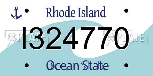 I324770 Rhode Island License Plate