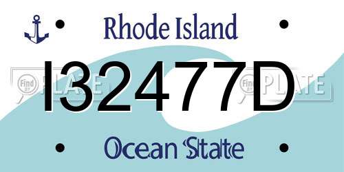 I32477D Rhode Island License Plate