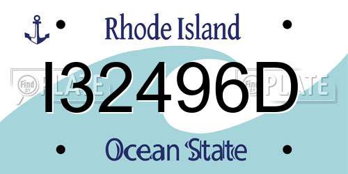 I32496D Rhode Island License Plate