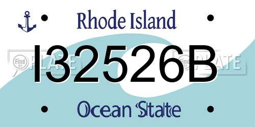 I32526B Rhode Island License Plate