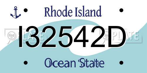 I32542D Rhode Island License Plate