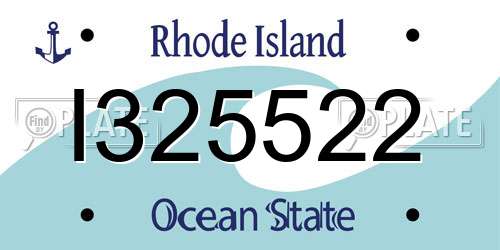 I325522 Rhode Island License Plate