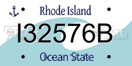 I32576B Rhode Island License Plate
