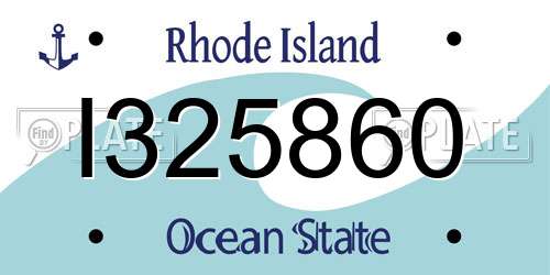 I325860 Rhode Island License Plate