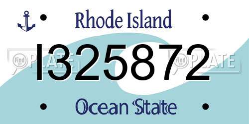 I325872 Rhode Island License Plate