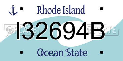 I32694B Rhode Island License Plate