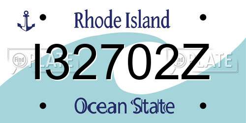 I32702Z Rhode Island License Plate