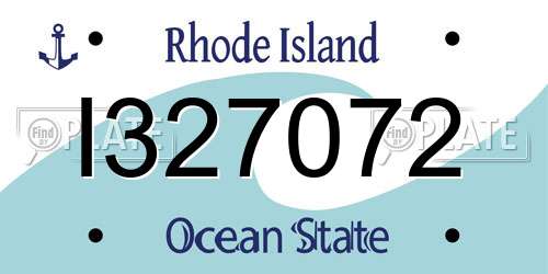 I327072 Rhode Island License Plate