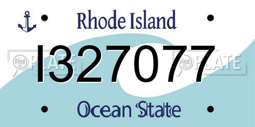 I327077 Rhode Island License Plate