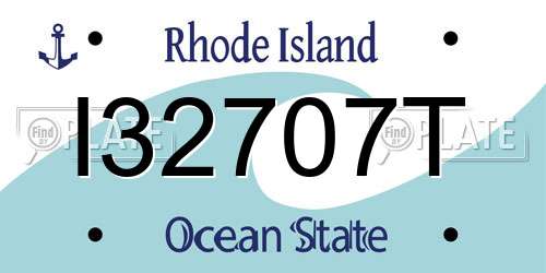 I32707T Rhode Island License Plate