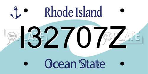 I32707Z Rhode Island License Plate