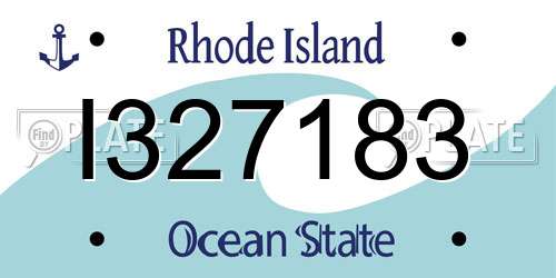 I327183 Rhode Island License Plate
