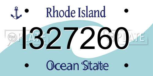 I327260 Rhode Island License Plate