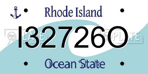 I32726O Rhode Island License Plate