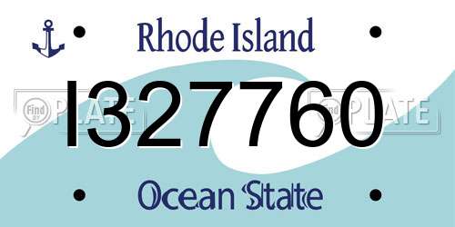 I327760 Rhode Island License Plate