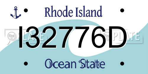 I32776D Rhode Island License Plate