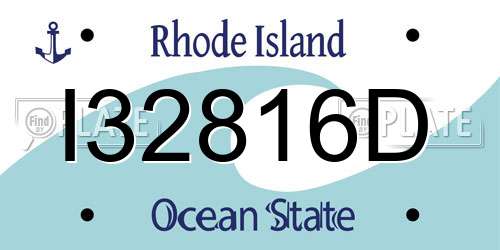 I32816D Rhode Island License Plate