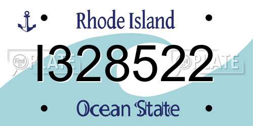 I328522 Rhode Island License Plate