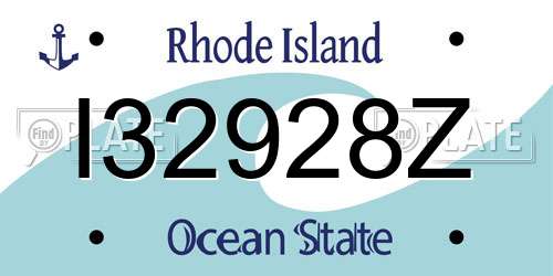 I32928Z Rhode Island License Plate