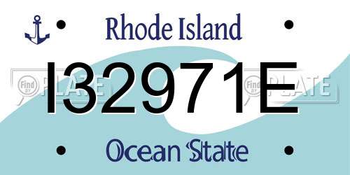 I32971E Rhode Island License Plate