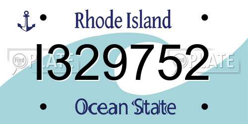 I329752 Rhode Island License Plate