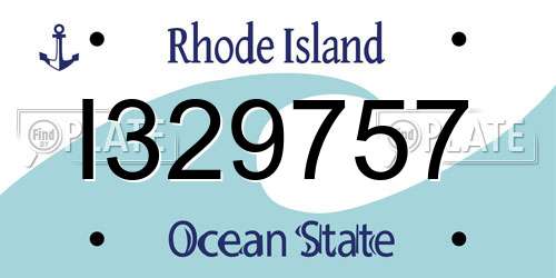 I329757 Rhode Island License Plate