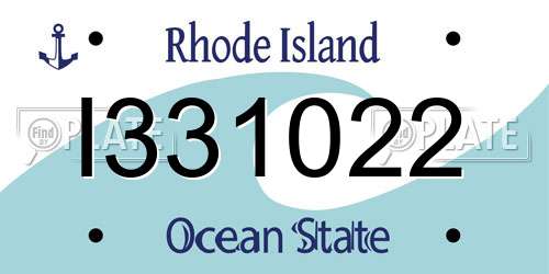 I331022 Rhode Island License Plate
