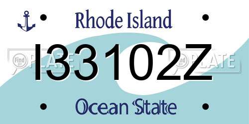 I33102Z Rhode Island License Plate