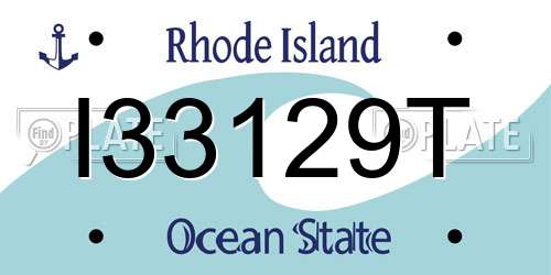 I33129T Rhode Island License Plate