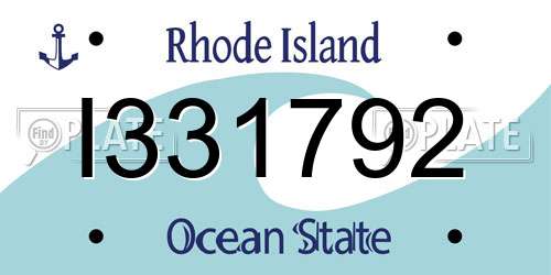 I331792 Rhode Island License Plate